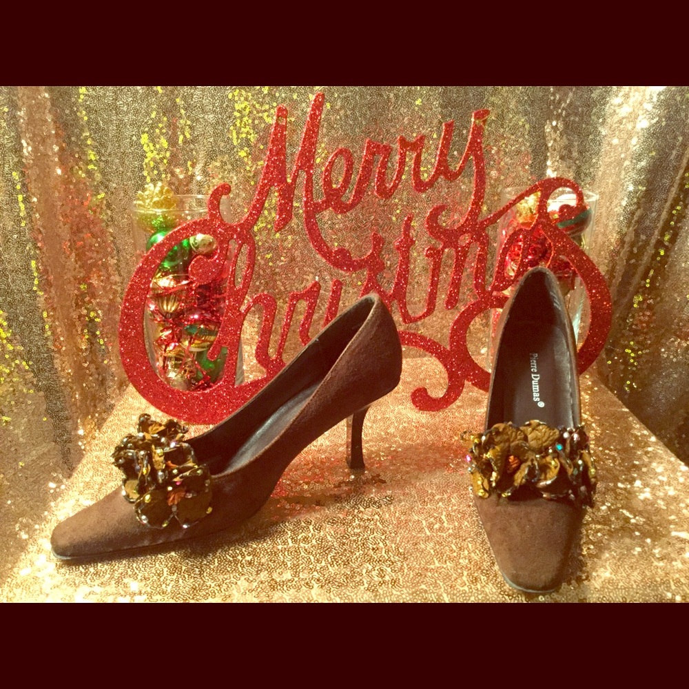 COPY - Pierre Dumas Brown Microsuede Pumps